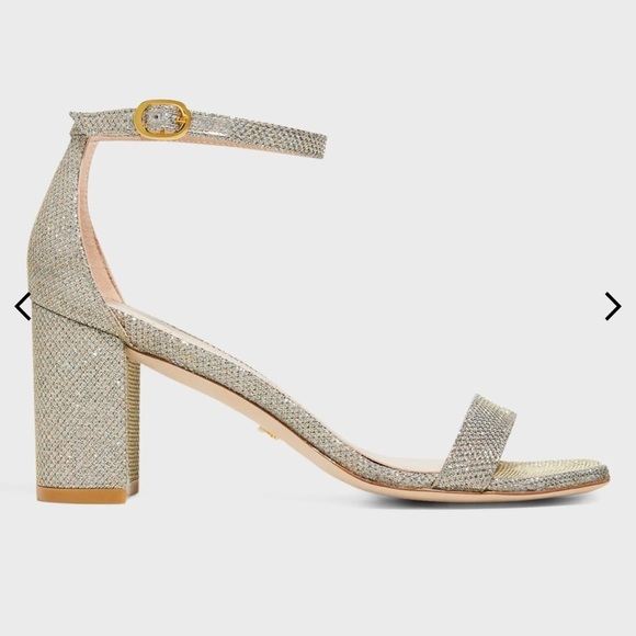 Stuart Weitzman Nudistcurve Glitter Block-Heel Sandals - 6 - Picture 5 of 10